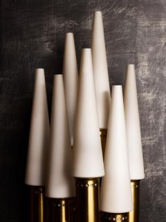 Hans Agne Jakobsson Pair of Hans Agne Jakobsson V 149 7 Brass and Opaline Glass Wall Sconces - 4693342