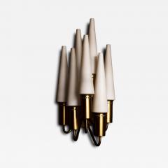 Hans Agne Jakobsson Pair of Hans Agne Jakobsson V 149 7 Brass and Opaline Glass Wall Sconces - 4713851