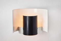 Hans Agne Jakobsson Pair of Large 1970s Bruno Herbst Metal Wall Lamps with Original Label - 1773653