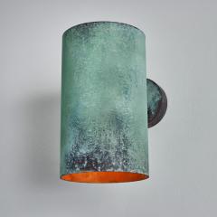 Hans Agne Jakobsson Pair of Large Hans Agne Jakobsson C 627 Rulle Verdigris Outdoor Sconces - 3099898