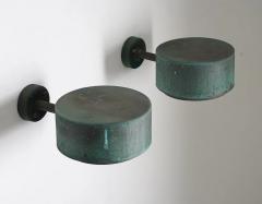 Hans Agne Jakobsson Pair of Swedish Outdoor Wall Lamps in Copper by Hans Agne Jakobsson - 2575696