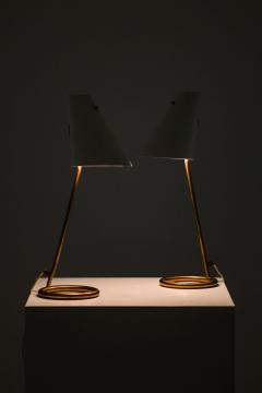 Hans Agne Jakobsson Pair of Table Lamps in Brass Lacquer and Metal by Hans Agne Jakobsson 1950s - 4596284