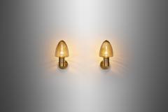 Hans Agne Jakobsson Pair of V 220 Brass Wall Sconces by Hans Agne Jakobsson Sweden 1960s - 3654614