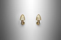 Hans Agne Jakobsson Pair of V 220 Brass Wall Sconces by Hans Agne Jakobsson Sweden 1960s - 3654615