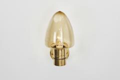 Hans Agne Jakobsson Pair of V 220 Brass Wall Sconces by Hans Agne Jakobsson Sweden 1960s - 3654618