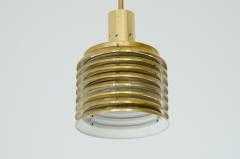 Hans Agne Jakobsson Pair of ceiling lamps made of brass laminated shade  - 2776698