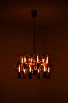 Hans Agne Jakobsson Scandinavian Modern Ceiling Lamp in Brass Glass by Hans Agne Jakobsson 1960s - 4744215