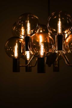Hans Agne Jakobsson Scandinavian Modern Ceiling Lamp in Brass Glass by Hans Agne Jakobsson 1960s - 4744228