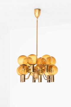 Hans Agne Jakobsson Scandinavian Modern Ceiling Lamp in Brass Glass by Hans Agne Jakobsson 1960s - 4746181