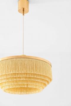 Hans Agne Jakobsson Scandinavian Modern Ceiling Lamp in Brass Silk by Hans Agne Jakobsson 1960s - 4663795