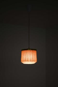 Hans Agne Jakobsson Scandinavian Modern Ceiling Lamp in Brass and Silk By Hans Agne Jakobsson 1965 - 4663761