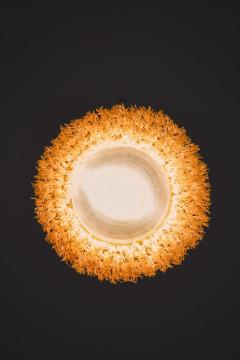 Hans Agne Jakobsson Scandinavian Modern Ceiling Lamp in Brass and Silk By Hans Agne Jakobsson 1965 - 4663765