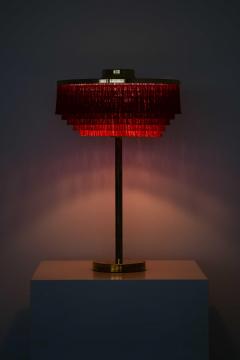 Hans Agne Jakobsson Scandinavian Modern Table Lamp in Brass and Silk by Hans Agne Jakobsson 1950s - 4663766