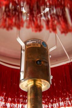 Hans Agne Jakobsson Scandinavian Modern Table Lamp in Brass and Silk by Hans Agne Jakobsson 1950s - 4663770