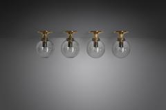 Hans Agne Jakobsson Set of Four Hans Agne Jakobsson T 472 Ceiling Lamps for Markaryd Sweden 1960s - 3264048