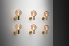 Hans Agne Jakobsson Set of Six Hans Agne Jakobsson V 149 Wall Sconces Sweden 1960s - 4604392