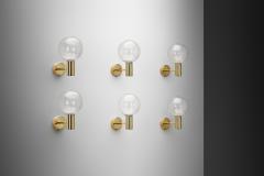 Hans Agne Jakobsson Set of Six Hans Agne Jakobsson V 149 Wall Sconces Sweden 1960s - 4604485