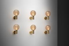 Hans Agne Jakobsson Set of Six Hans Agne Jakobsson V 149 Wall Sconces Sweden 1960s - 4604486