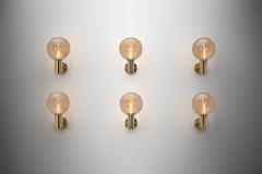 Hans Agne Jakobsson Set of Six Hans Agne Jakobsson V 149 Wall Sconces Sweden 1960s - 4604488