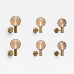Hans Agne Jakobsson Set of Six Hans Agne Jakobsson V 149 Wall Sconces Sweden 1960s - 4627147