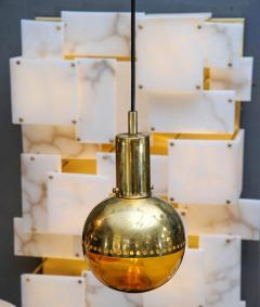 Hans Agne Jakobsson Small Brass and Tinted Glass Pendants by Hans Agne Jakobsson - 727154
