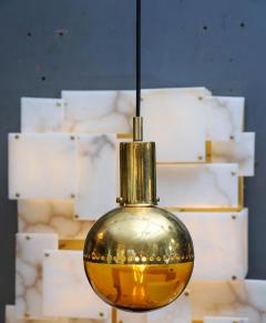 Hans Agne Jakobsson Small Brass and Tinted Glass Pendants by Hans Agne Jakobsson - 727157