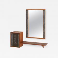 Hans Agne Jakobsson Swedish Hallway Shelf and Mirror in Teak by Hans Agne Jakobsson - 2578231