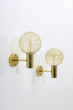 Hans Agne Jakobsson Swedish Midcentury Wall Lamps in Brass and Glass by Hans Agne Jakobsson - 1114684