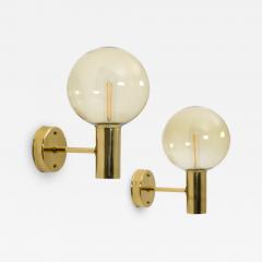 Hans Agne Jakobsson Swedish Midcentury Wall Lamps in Brass and Glass by Hans Agne Jakobsson - 1115065