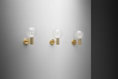 Hans Agne Jakobsson Three Hans Agne Jakobsson Model V 149 Wall Lamps for AB Markaryd Sweden 1960s - 4556376