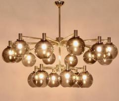 Hans Agne Jakobsson Very Huge Tinted Glass and Brass Chandelier attributed to Hans Agne Jakobsson - 1033986