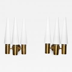 Hans Agne Jakobsson Wall Sconces in Brass and Opaline Glass by Hans Agne Jakobsson - 903863