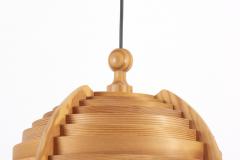 Hans Agne Jakobsson Wooden Pendant Lamp by Hans Agne Jakobsson for AB Ellysett Markaryd Sweden - 1509366