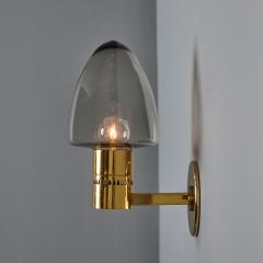 Hans Agnes Jokobsson 1960s Hans Agne Jakobsson Model V 220 Brass Glass Sconce for Markaryd  - 3919591