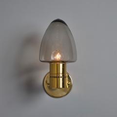 Hans Agnes Jokobsson 1960s Hans Agne Jakobsson Model V 220 Brass Glass Sconce for Markaryd  - 3919594