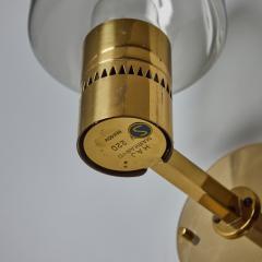 Hans Agnes Jokobsson 1960s Hans Agne Jakobsson Model V 220 Brass Glass Sconce for Markaryd  - 3919595