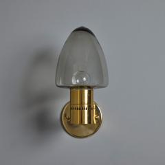 Hans Agnes Jokobsson 1960s Hans Agne Jakobsson Model V 220 Brass Glass Sconce for Markaryd  - 3919597