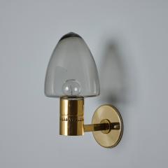 Hans Agnes Jokobsson 1960s Hans Agne Jakobsson Model V 220 Brass Glass Sconce for Markaryd  - 3919598