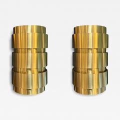 Hans Agnes Jokobsson 1960s Hans Agne Jakobsson Tiered Brass Wall Sconces - 4277082