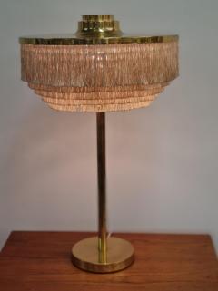 Hans Agnes Jokobsson Hans Agne Jakobsson Table Lamp Model B 138 in Brass with Fringes Markaryd 1960s - 4087518