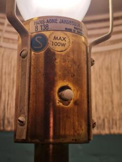 Hans Agnes Jokobsson Hans Agne Jakobsson Table Lamp Model B 138 in Brass with Fringes Markaryd 1960s - 4087521
