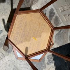 Hans Andersen 1960s Side Tables by Hans Andersen Teak and Formica Hexagon Denmark - 2903976