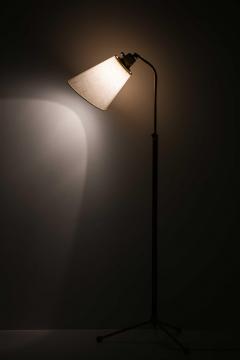Hans Bergstr m Brass Leather Floor Lamp by Atelj Lyktan 1940s - 4621411