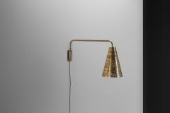 Hans Bergstr m Brass Wall Light by Hans Bergstr m Attr for Atelje Lyktan Sweden ca 1950s - 4729753