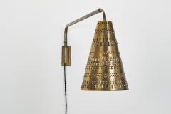 Hans Bergstr m Brass Wall Light by Hans Bergstr m Attr for Atelje Lyktan Sweden ca 1950s - 4729754