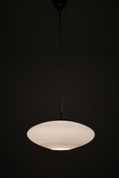 Hans Bergstr m Ceiling Lamp in Brass and Opaline Glass by Hans Bergstr m 1950s - 4523140