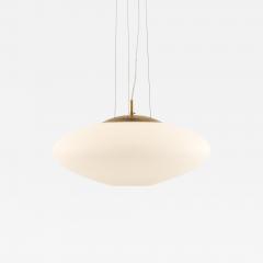 Hans Bergstr m Ceiling Lamp in Brass and Opaline Glass by Hans Bergstr m 1950s - 4523514