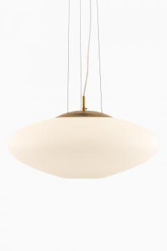 Hans Bergstr m Ceiling Lamp in Brass and Opaline Glass by Hans Bergstr m 1950s - 4523527