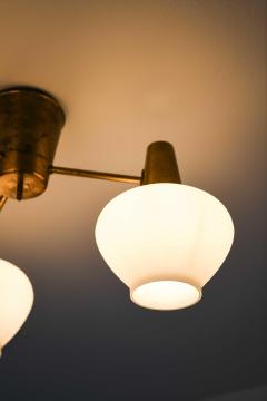 Hans Bergstr m Ceiling Lamps in Brass and Opaline Glass by Hans Bergstr m 1940s - 4699314