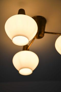Hans Bergstr m Ceiling Lamps in Brass and Opaline Glass by Hans Bergstr m 1940s - 4699317